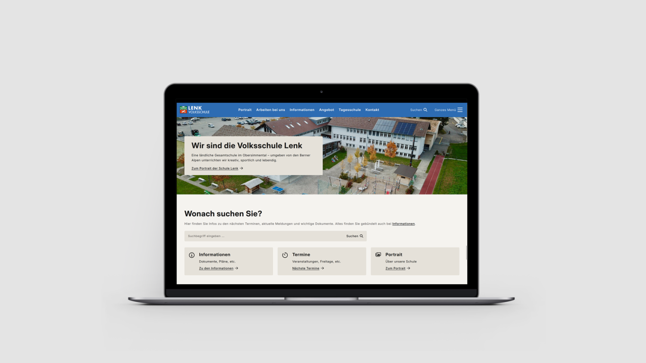 Vorschau Webseite Volksschule Lenk