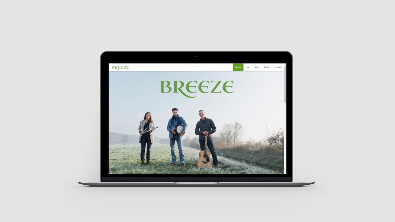 Referenz Breeze Vorschau Startseite auf Laptop