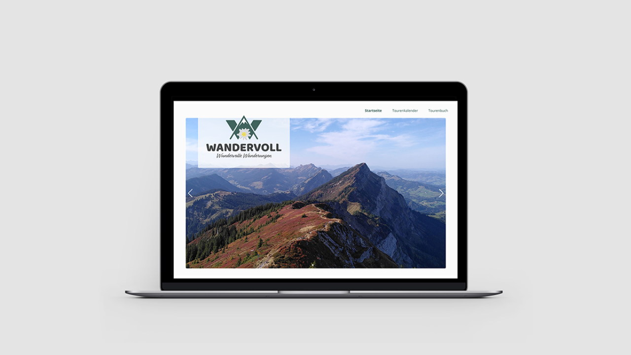 Vorschau Wandervoll Webseite auf Laptop